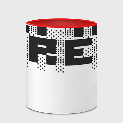 Кружка цветная Пиксельный Super Mega Ultra Epic Rep - ASCII арт, / 3D-Белый + красный – фото 2