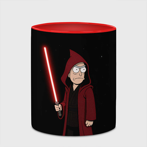 Кружка цветная Рик - тёмная сторона силы / 3D-Белый + красный – фото 2