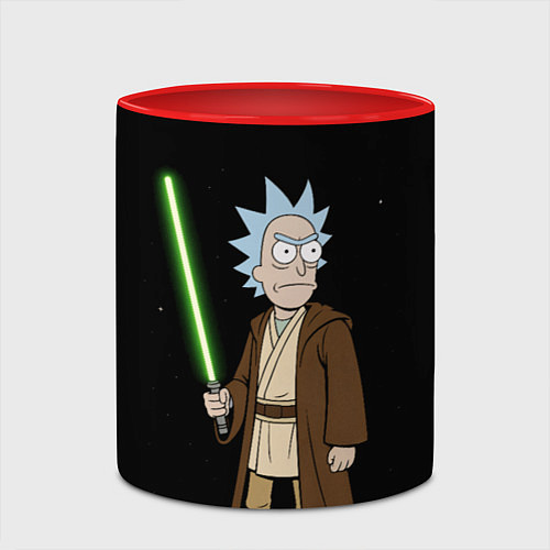 Кружка цветная Рик - светлая сторона силы / 3D-Белый + красный – фото 2
