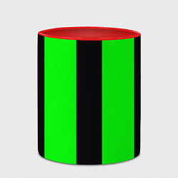 Кружка 3D Color green black line, цвет: 3D-белый + красный — фото 2