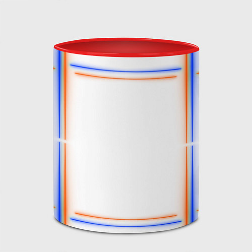 Кружка цветная Neon white orange blue / 3D-Белый + красный – фото 2