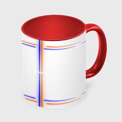 Кружка 3D Neon white orange light blue, цвет: 3D-белый + красный