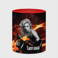 Кружка 3D Леди Гага на мотоцикле, цвет: 3D-белый + красный — фото 2