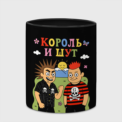 Кружка цветная Король и Шут, мультяшный стиль / 3D-Белый + черный – фото 2