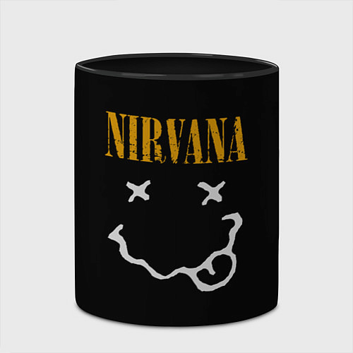 Кружка цветная Nirvana rock music / 3D-Белый + черный – фото 2
