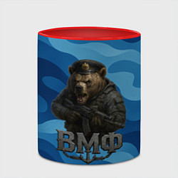 Кружка 3D ВМФ медведь, цвет: 3D-белый + красный — фото 2