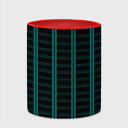 Кружка цветная Color blue dark stripe / 3D-Белый + красный – фото 2