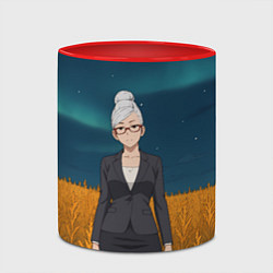 Кружка 3D Сэйко Аясэ Дандадан, цвет: 3D-белый + красный — фото 2