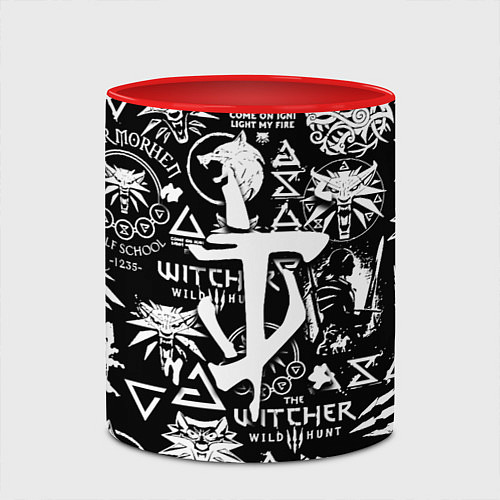 Кружка цветная Doom логотипы ведьмак / 3D-Белый + красный – фото 2