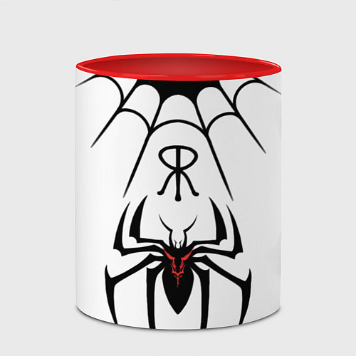Кружка цветная Паук на белом - the web of Fate / 3D-Белый + красный – фото 2