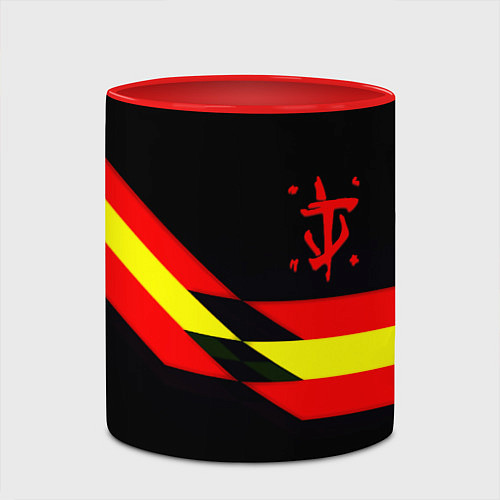 Кружка цветная Doom геометрия / 3D-Белый + красный – фото 2