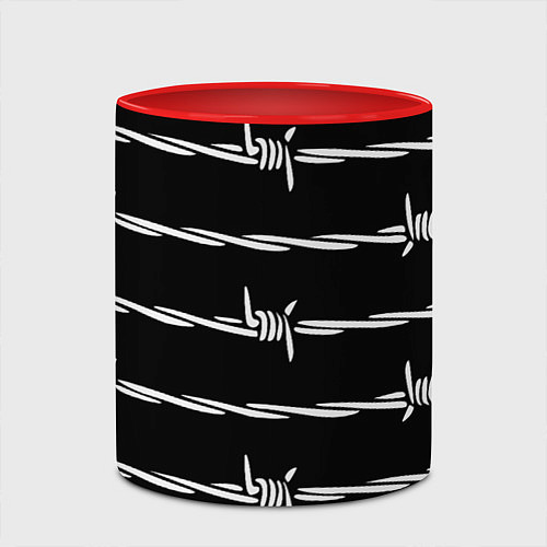 Кружка цветная Проволока колючая / 3D-Белый + красный – фото 2