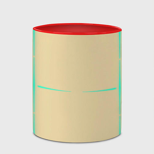Кружка цветная Color beige green stripes / 3D-Белый + красный – фото 2