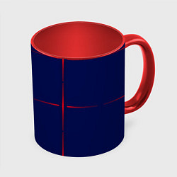 Кружка 3D Color blue red stripes, цвет: 3D-белый + красный