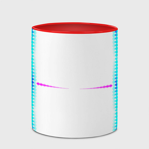 Кружка цветная Color white blue pink stripes / 3D-Белый + красный – фото 2