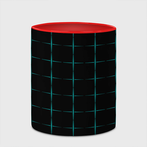 Кружка цветная Color black blue crosses / 3D-Белый + красный – фото 2