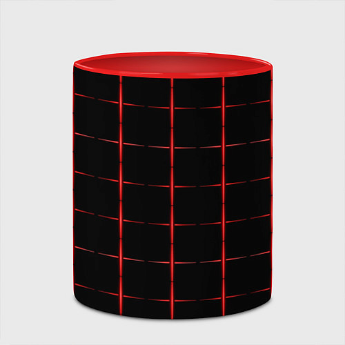 Кружка цветная Color black red crosses / 3D-Белый + красный – фото 2