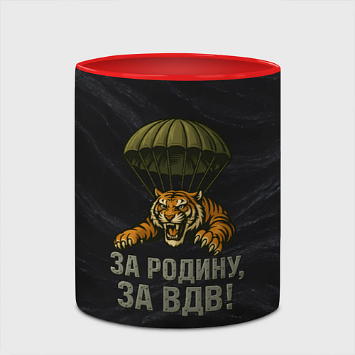Кружка цветная ВДВ за Родину / 3D-Белый + красный – фото 2