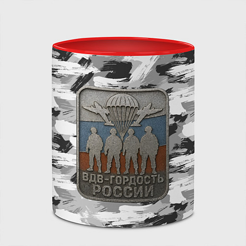 Кружка цветная Гордость России ВДВ / 3D-Белый + красный – фото 2