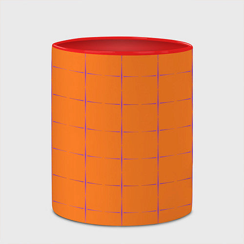 Кружка цветная Color orange stripe / 3D-Белый + красный – фото 2