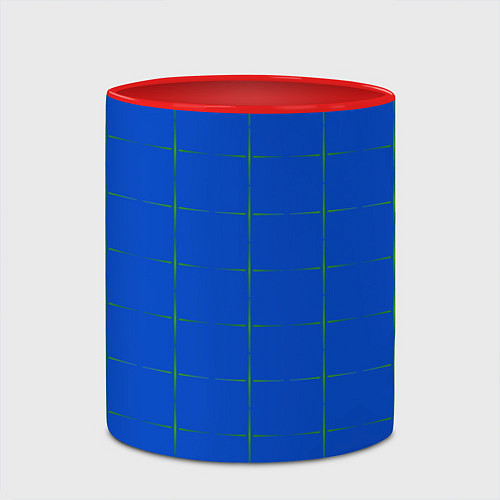 Кружка цветная Color blue stripes / 3D-Белый + красный – фото 2