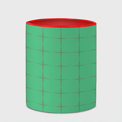 Кружка 3D Color green stripes, цвет: 3D-белый + красный — фото 2