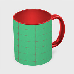 Кружка 3D Color green stripes, цвет: 3D-белый + красный