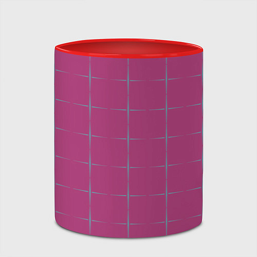 Кружка цветная Color pink stripes / 3D-Белый + красный – фото 2
