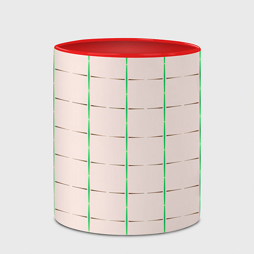 Кружка цветная Color white stripes / 3D-Белый + красный – фото 2