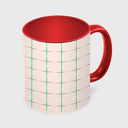 Кружка 3D Color white stripes, цвет: 3D-белый + красный