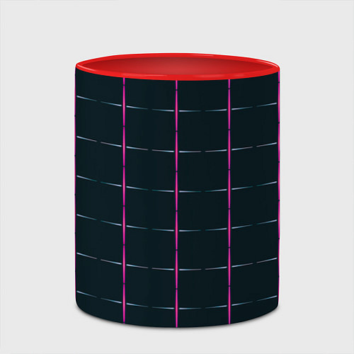 Кружка цветная Color black stripes / 3D-Белый + красный – фото 2