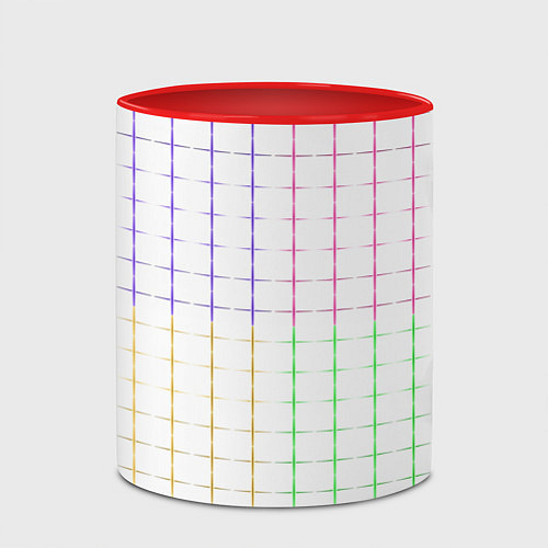 Кружка цветная Color white multicolored stripes / 3D-Белый + красный – фото 2