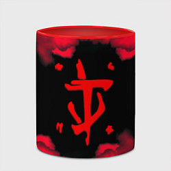 Кружка 3D Doom огненные краски, цвет: 3D-белый + красный — фото 2