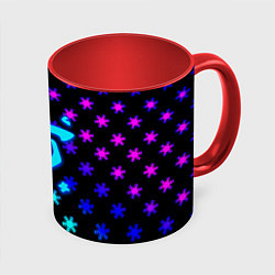 Кружка 3D Doom winter neon, цвет: 3D-белый + красный