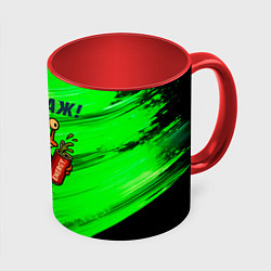 Кружка 3D Бешеная улитка с энергетиком - форсаж, цвет: 3D-белый + красный