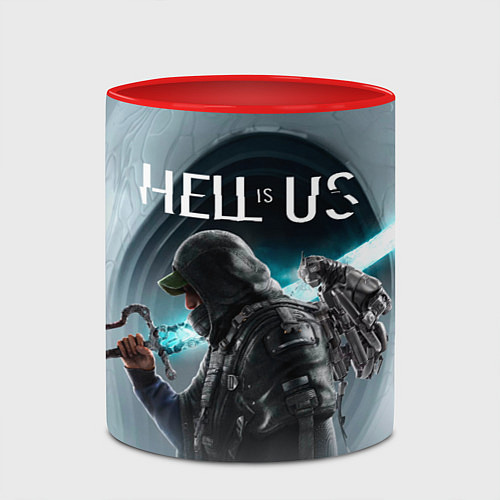 Кружка цветная Main hero Hell is us / 3D-Белый + красный – фото 2
