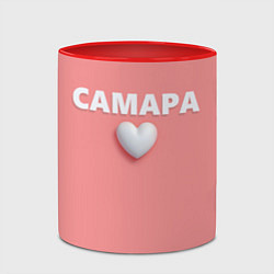 Кружка 3D Самара сердце, цвет: 3D-белый + красный — фото 2