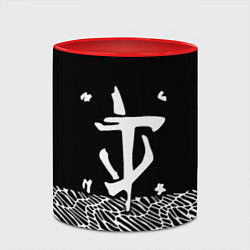 Кружка 3D Doom геометрия линии, цвет: 3D-белый + красный — фото 2