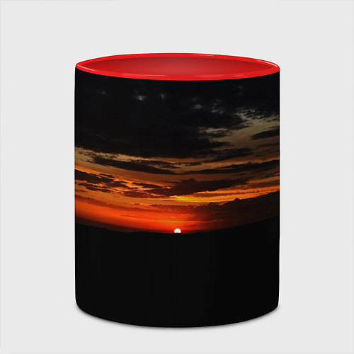 Кружка цветная Закат на плато / 3D-Белый + красный – фото 2