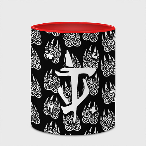 Кружка цветная Doom хищник леса / 3D-Белый + красный – фото 2