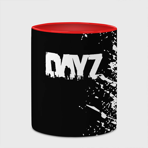 Кружка цветная Dayz брызги красок / 3D-Белый + красный – фото 2