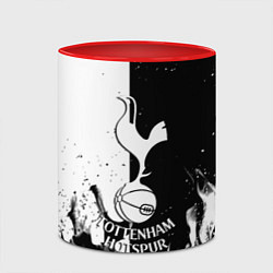Кружка 3D Тоттенхэм черно белый огонь, цвет: 3D-белый + красный — фото 2