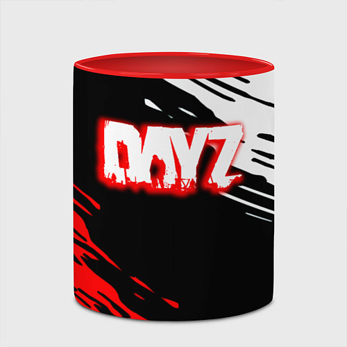 Кружка цветная Dayz краски штрихи / 3D-Белый + красный – фото 2