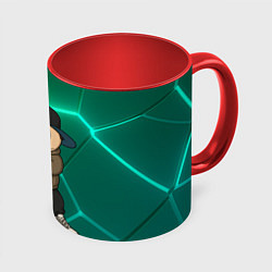 Кружка 3D Эрик Картман одет как подросток, цвет: 3D-белый + красный