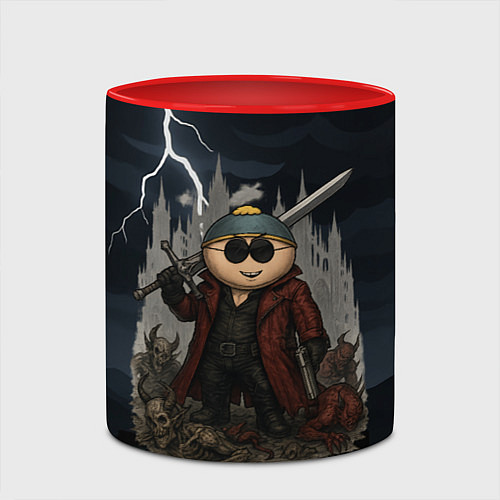 Кружка цветная Эрик Картман Devil May Cry / 3D-Белый + красный – фото 2