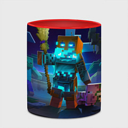 Кружка 3D Майнкрафт - шаман, цвет: 3D-белый + красный — фото 2