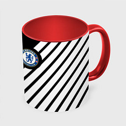 Кружка 3D Chelsea geometry sport, цвет: 3D-белый + красный