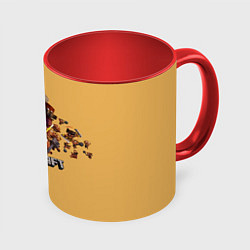 Кружка 3D Пиглины майнкрафт, цвет: 3D-белый + красный