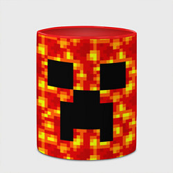 Кружка 3D Лавовый крипер, цвет: 3D-белый + красный — фото 2