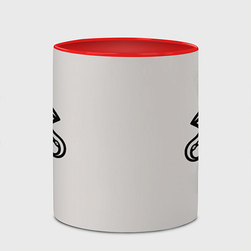 Кружка цветная Иной взгляд - два глаза осьминога / 3D-Белый + красный – фото 2